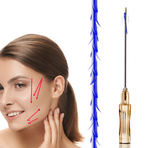 PDO Cog 6D L Cannula 19G 100mm Firnosa PDO Traction Thread Face Lifing Thread