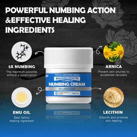 OTC Tattoo Numbing Cream 5% Lido 6 Hours Maximum Strength FDA Approved